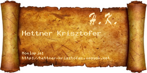 Hettner Krisztofer névjegykártya